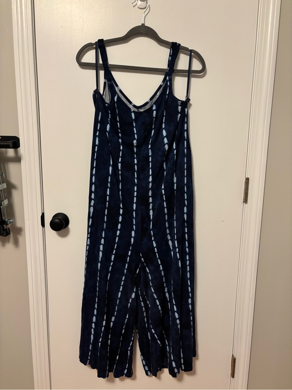 Torrid Navy Super Soft Knit Romper with Light Blue Pattern